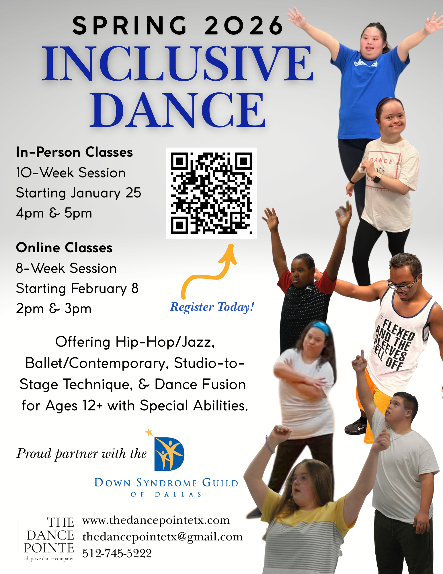 HIP HOP/JAZZ &amp; BALLET/CONTEMPORARY (WEEKLY CLASSES FOR TEENS &amp; ADULTS WITH DS AGES 12+)