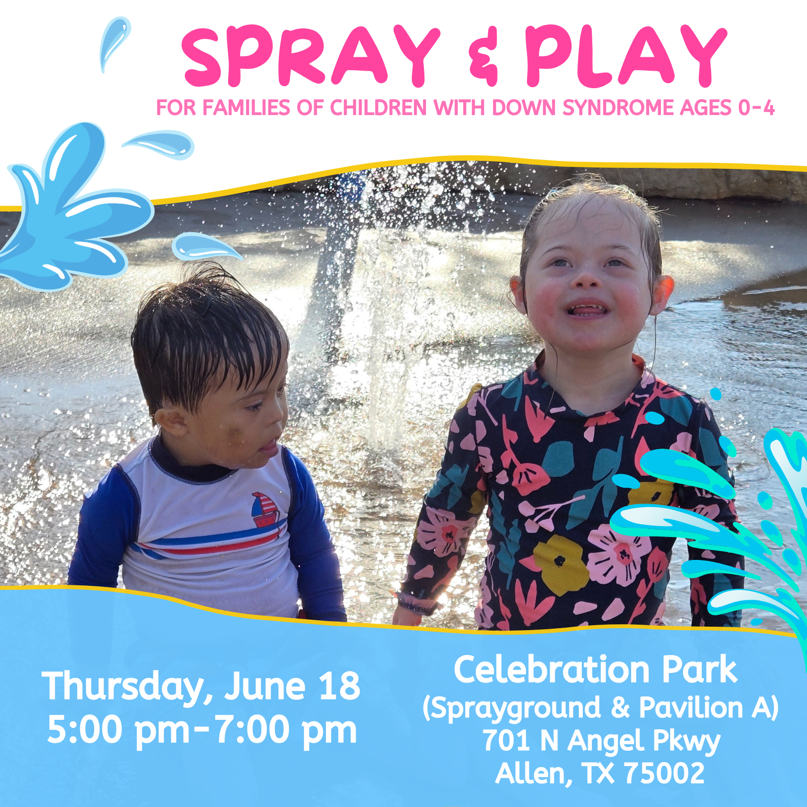 Spray &amp; Play for Families of Children with Down Syndrome Ages 0-4