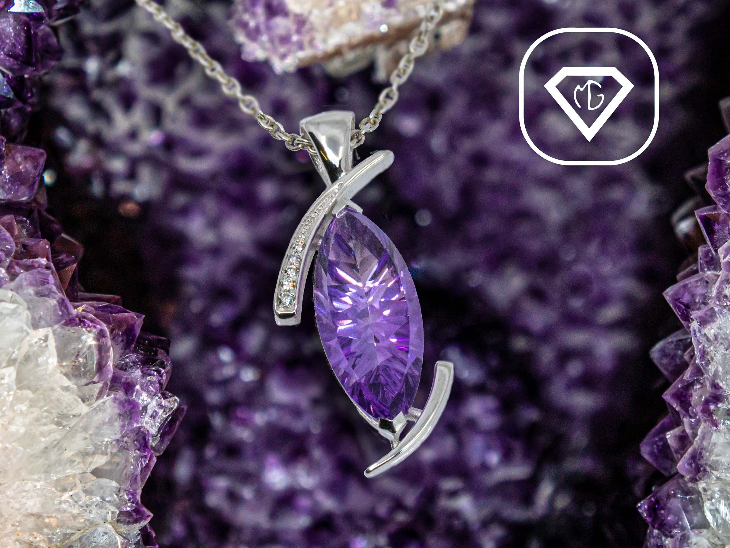 pendentif-or-blanc-diamant-amethyste