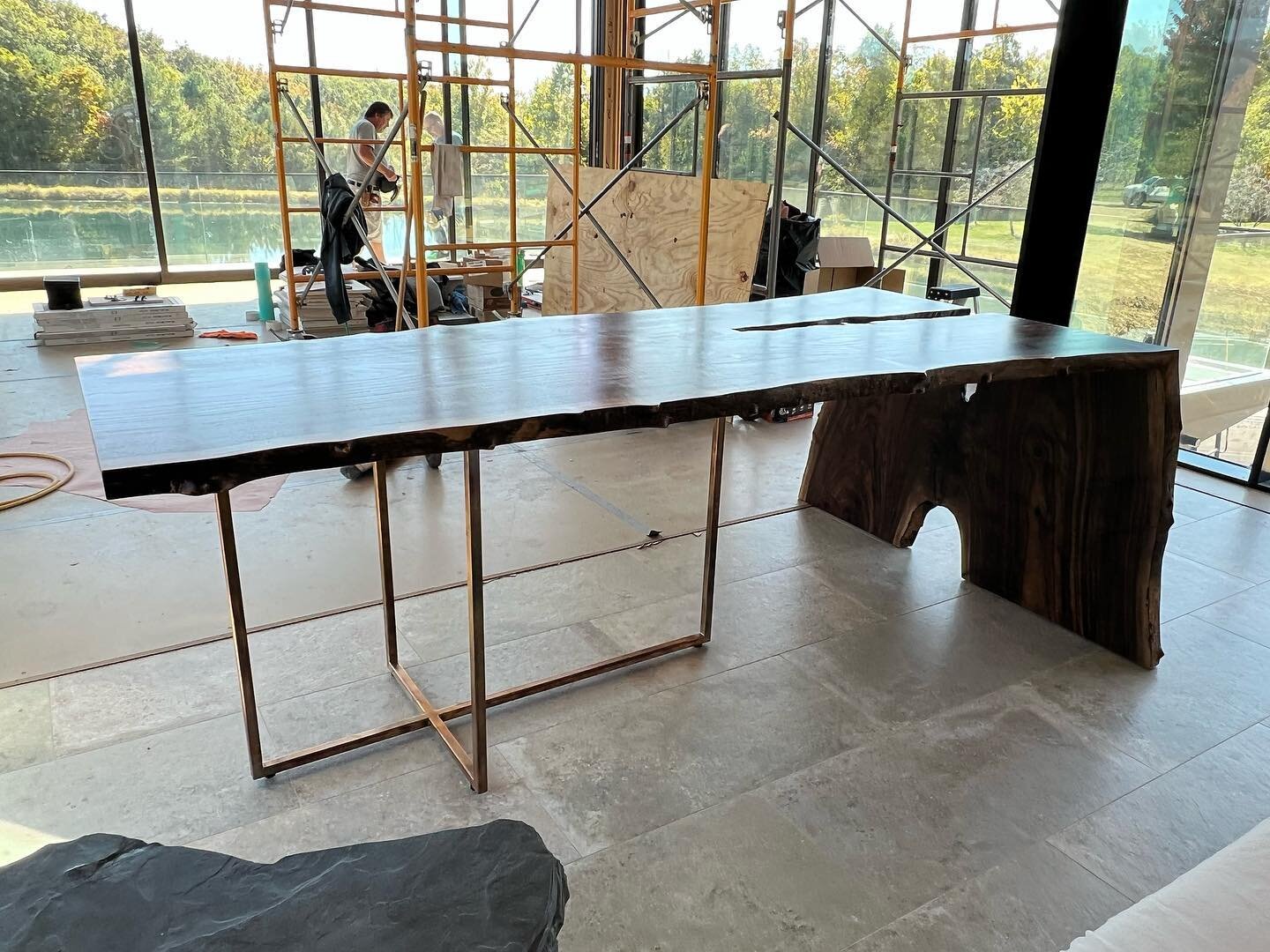 We delivered two waterfall #clarowalnut tables today. The big table will be the centerpiece in a sunroom addition and the smaller table will live in the renovated lower level lounge - both designed in collaboration with @laa_office. Great work by @bu
