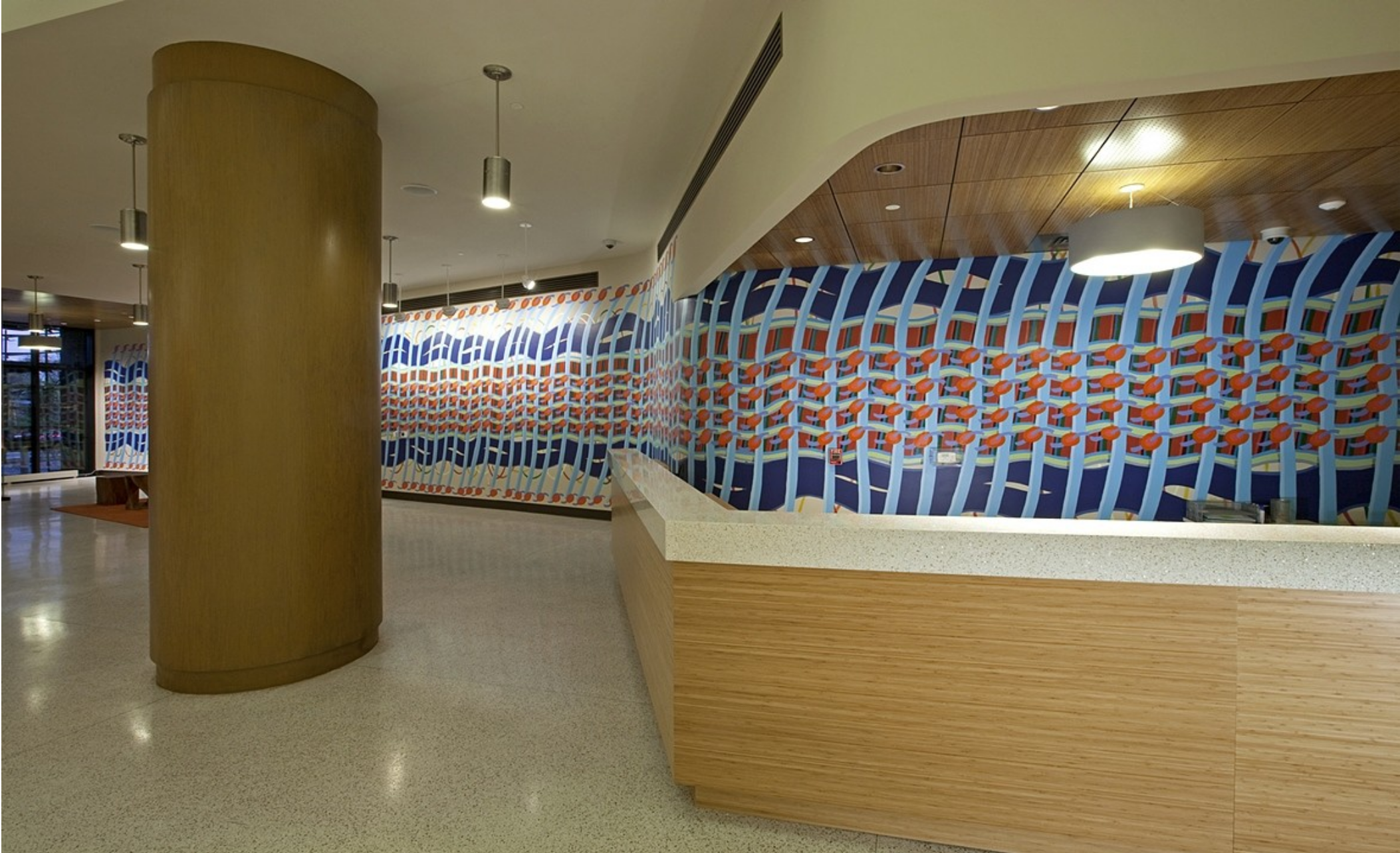Cat Balco, Loop Weave , Latex on Wallboard, 15' x 80,' 2010