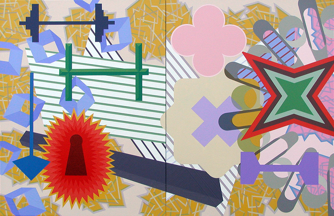 An untitled painting by Zachary Keeting from 2002, painted after losing an arm-wrestling match with the artist’s sister.