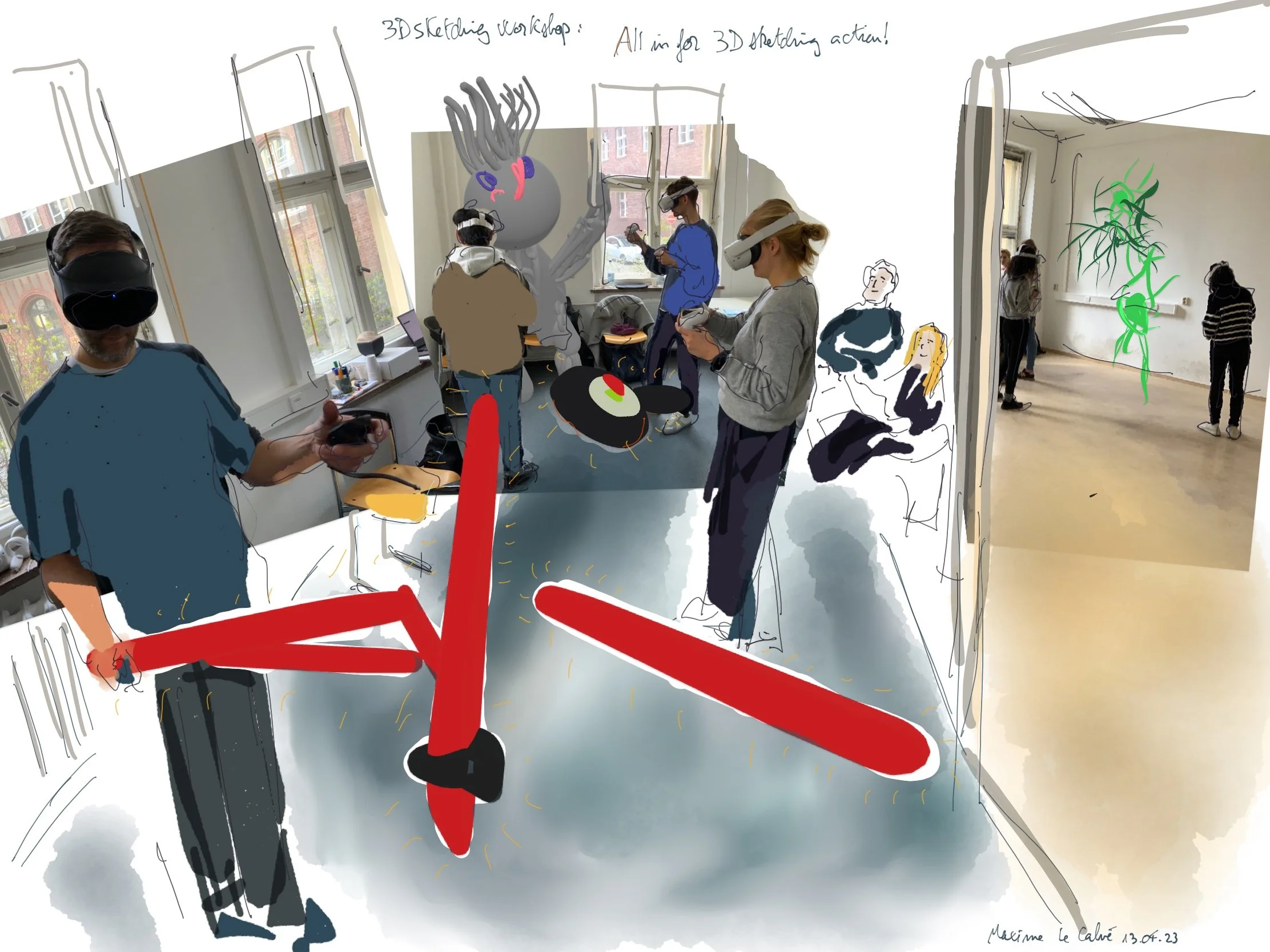 Conducting a 3D sketching workshop as fieldwork: Drawing and telling neuroanatomical landmarks spatially at the Speculative Realities Lab, Charité Berlin