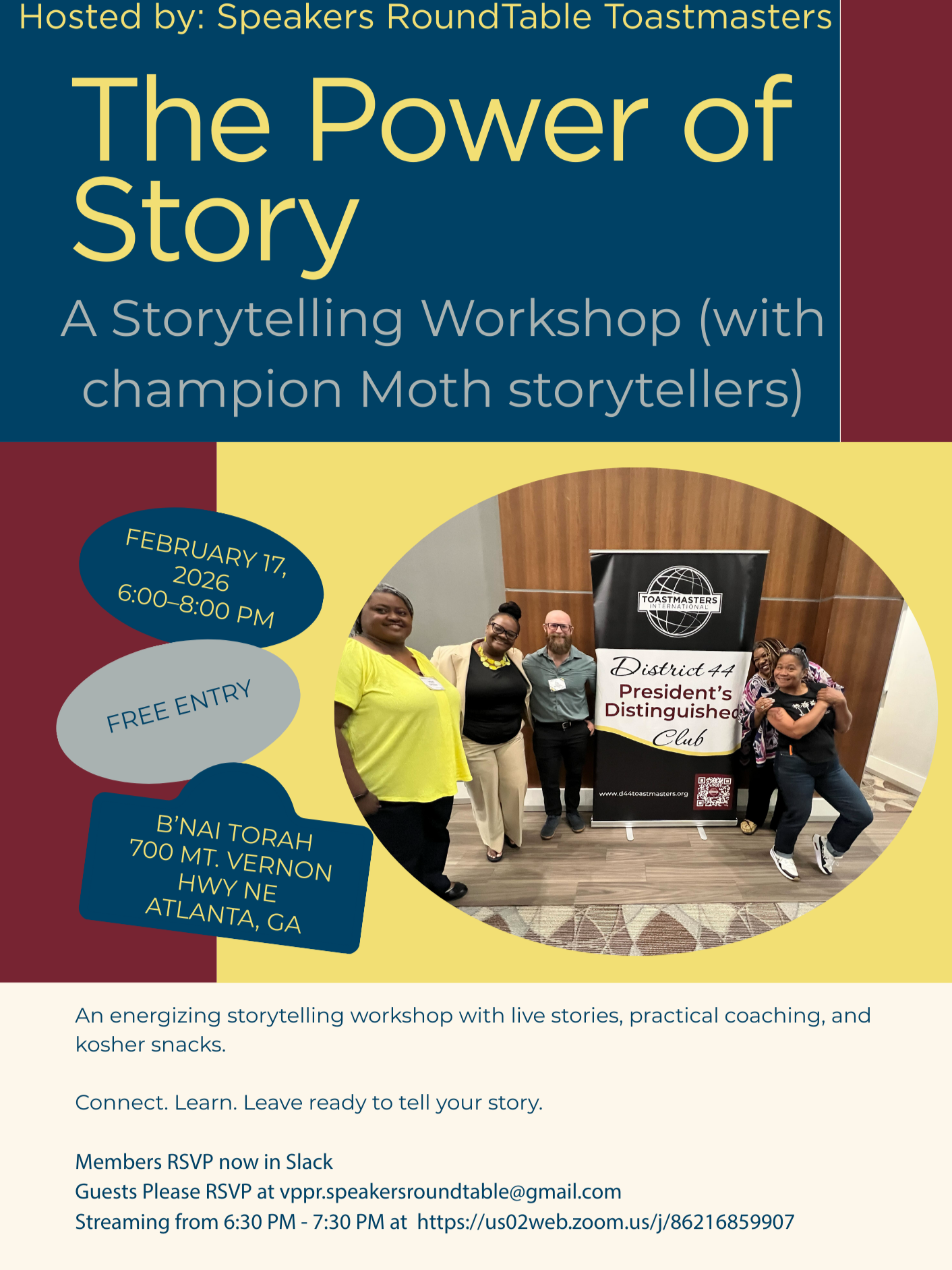 The Power of Story: A Storytelling Workshop (with champion Moth storytellers)