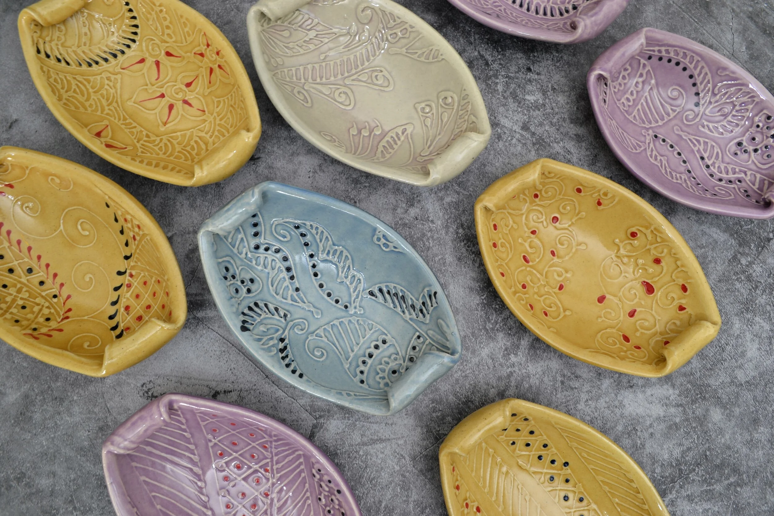 Small Boat bowl Unique Indian Paisley texture pattern MADE to ORDER