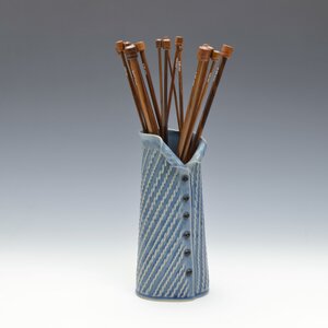 Vase with Buttons Knitting Needle Organizer READY TO SHIP — Creative with  clay