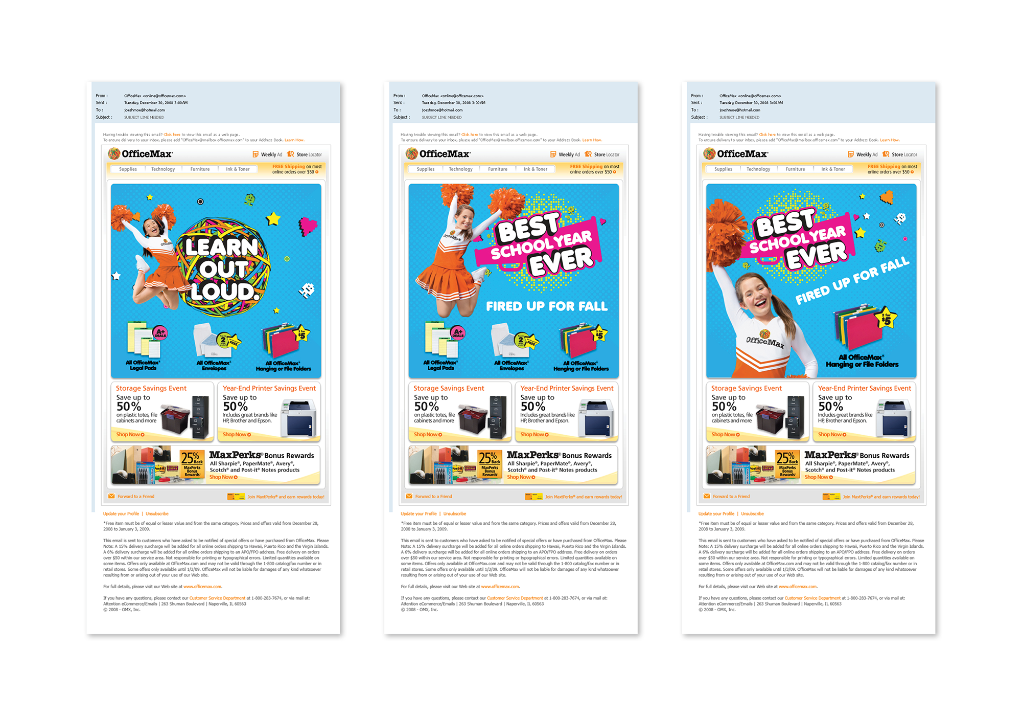 OFFICEMAX BACK TO SCHOOL EMAIL CONCEPTS