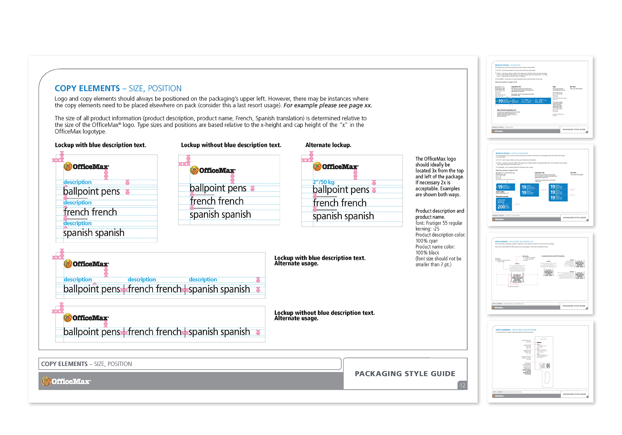 OFFICEMAX NEW TRILINGUAL PACKAGING STYLE GUIDE PAGES