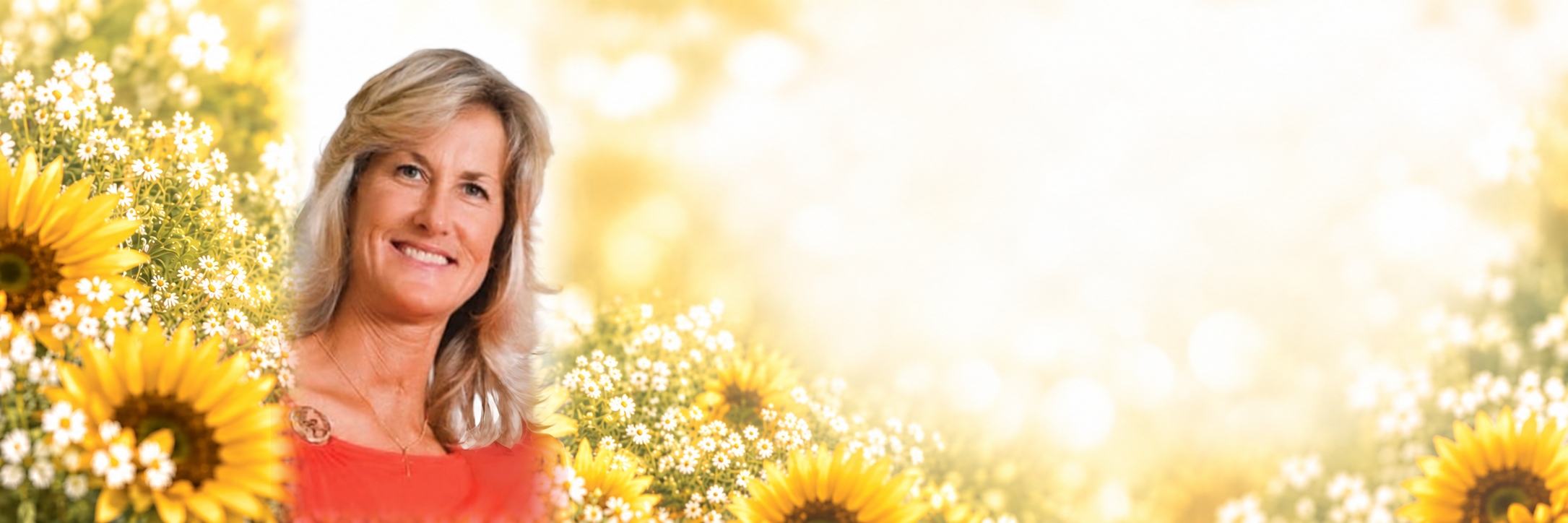 Floral memorial portrait of Heidi Burge Horton
