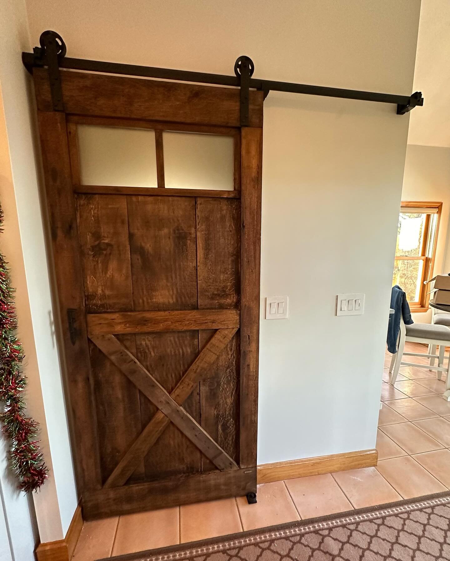 Joe and Florence moved to Littleton,MA in the summer and the finishing touches on their spacious home are our classic rustic barn doors! 

The laundry room door has top frosted panels we inset that are made from 1/4&rdquo; thick architectural plexigl