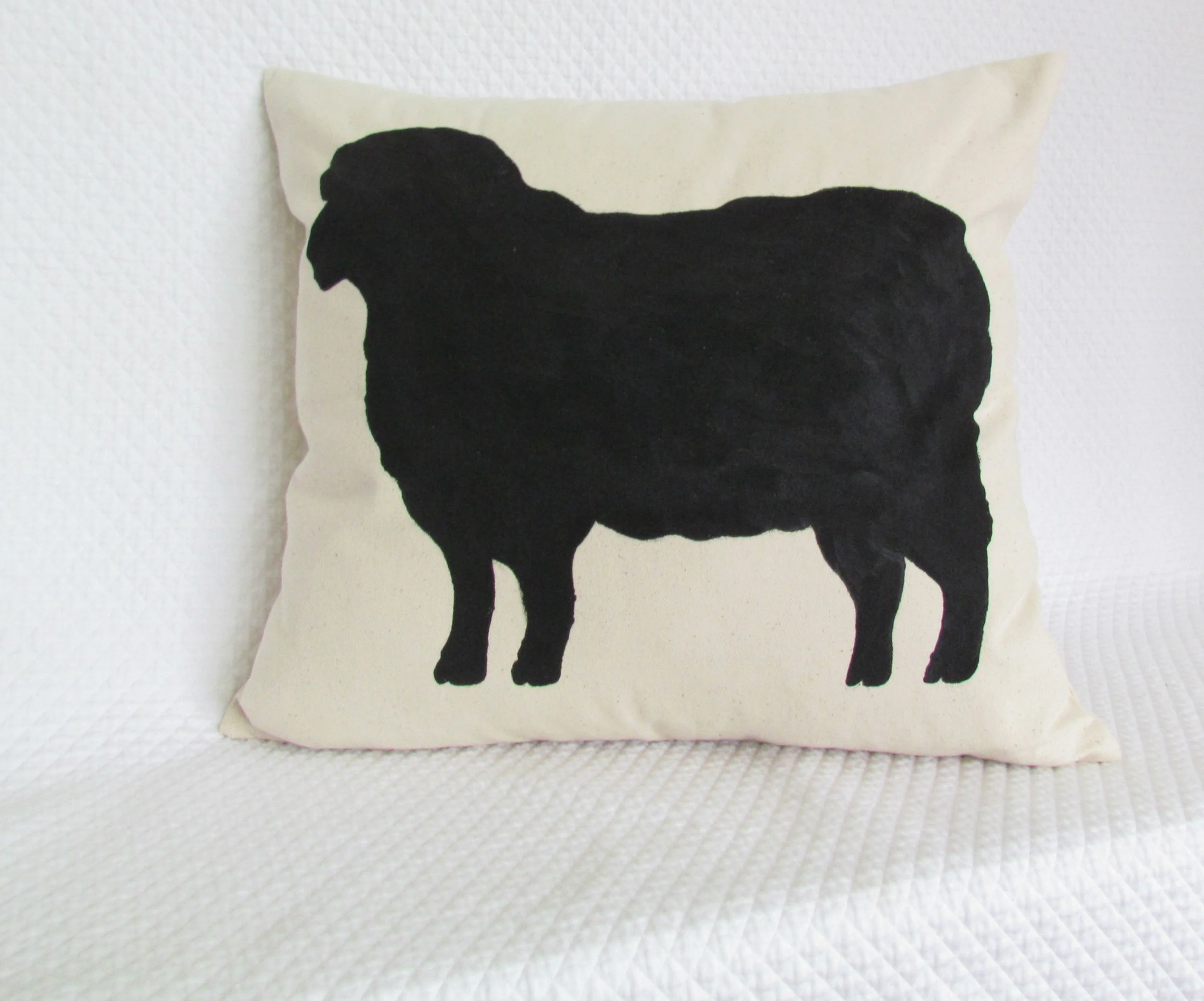 Natural sheep throw pillow