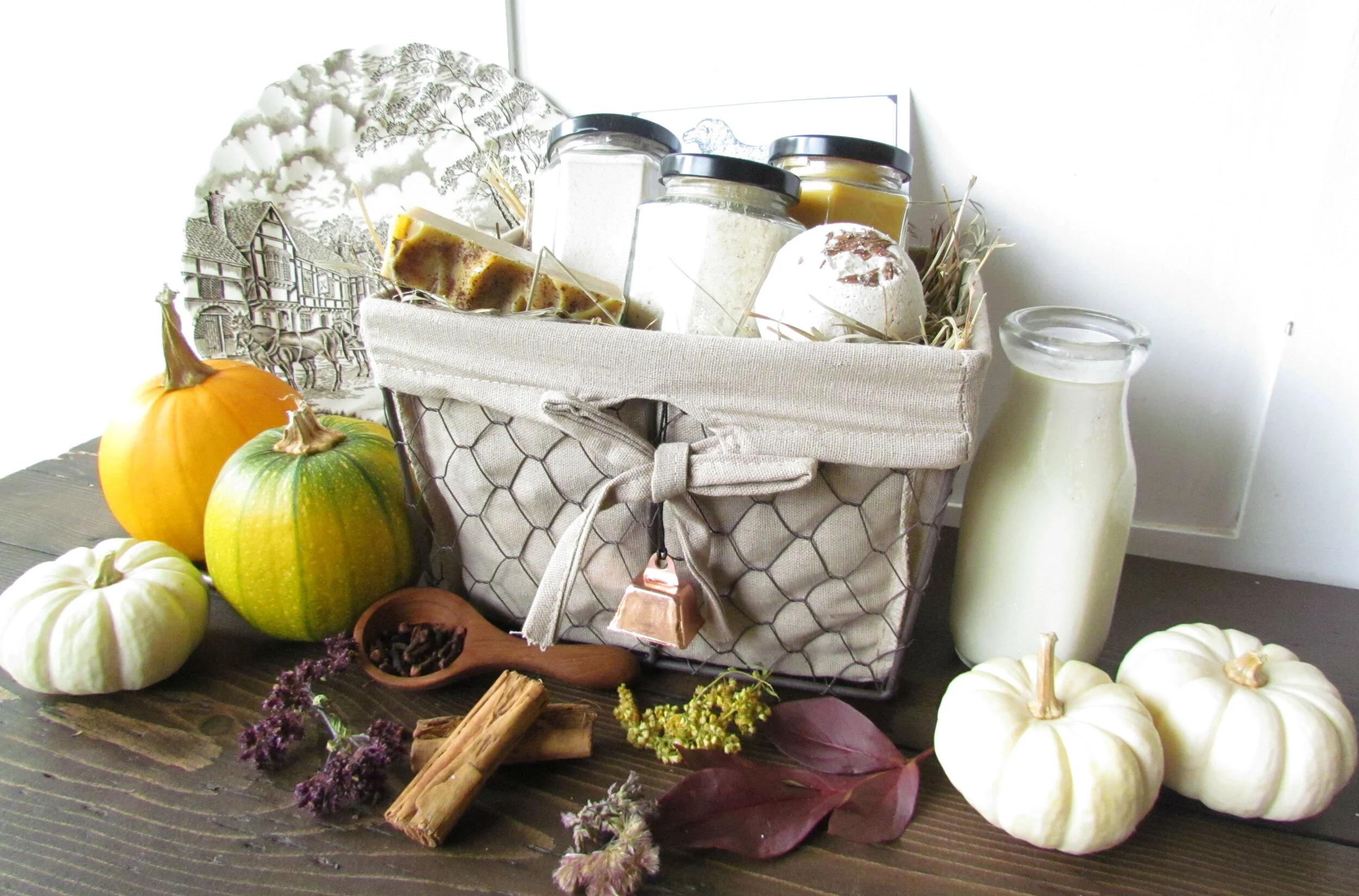 Comforting Autumn spice sheep milk gift basket