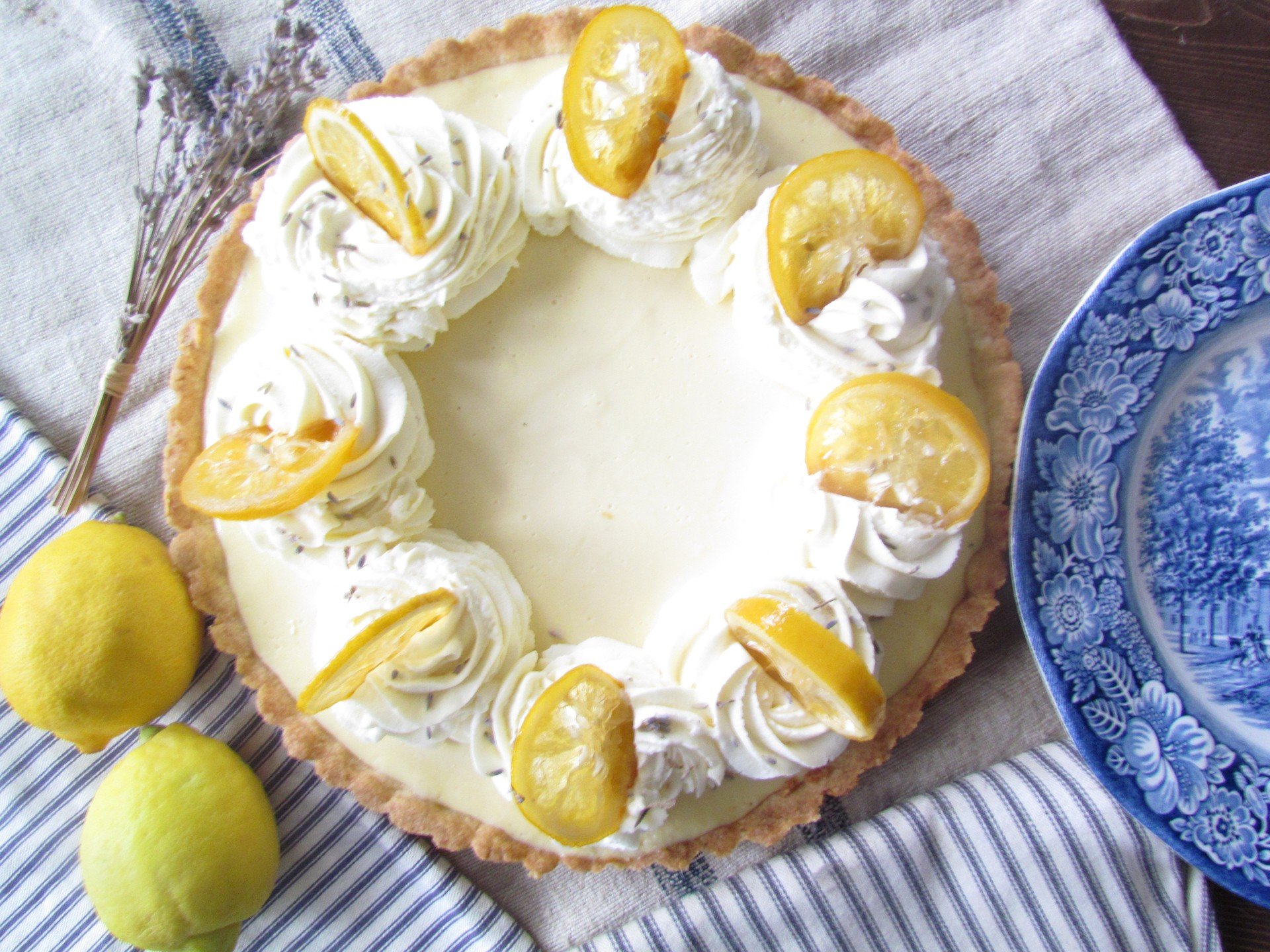We are so fortunate to have @sheepshopbaker create for us every week such unique and fine pastries like this creamy lemon tart with lavender scented crust and mascarpone whipped cream. What a treat! Also on the menu this week at the Sheep Shop caf&ea