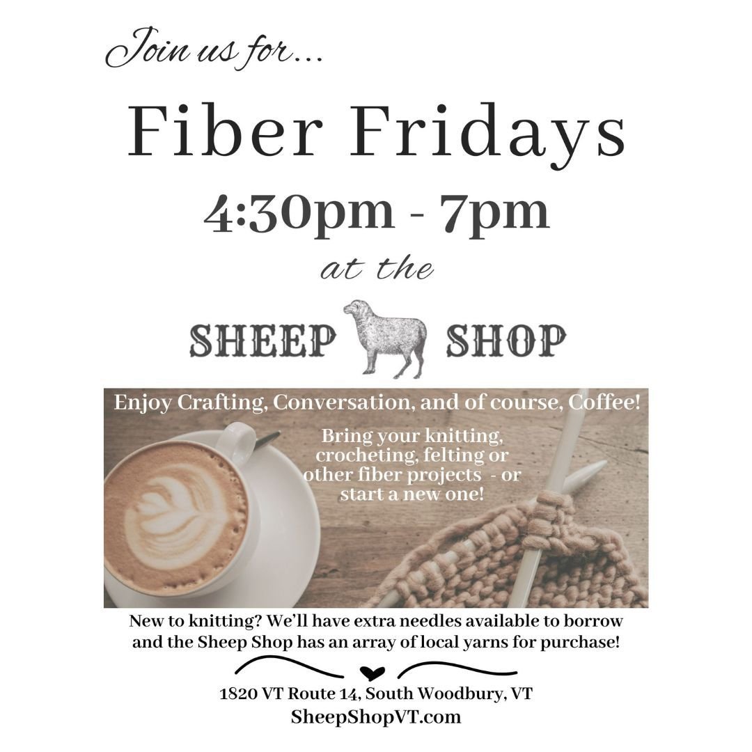 🐑 All skill levels welcome
🐑 All fiber arts welcome... knitting, crocheting, sewing, spinning, weaving, felting, etc. 
🐑 Fiber enthusiasts are welcome to arrive at anytime and stay for as long as they'd like
Looking forward to seeing you at Fiber 
