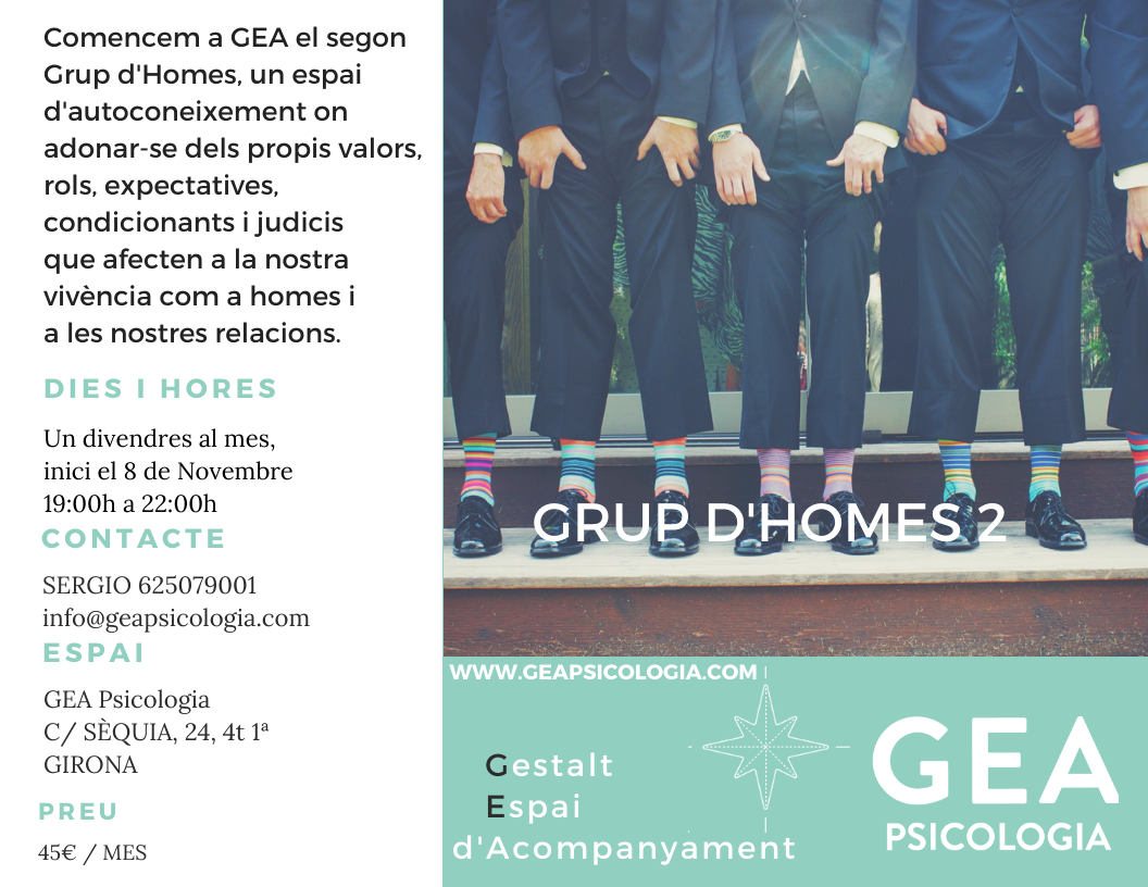 Segon grup d'homes a Girona - propostes grupals de GEA Psicologia
