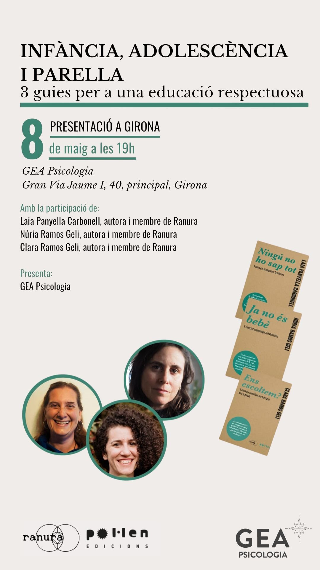 PRESENTACIÓ: “INFÀNCIA, ADOLESCÈNCIA I PARELLA” 3 guies per una educació respectuosa