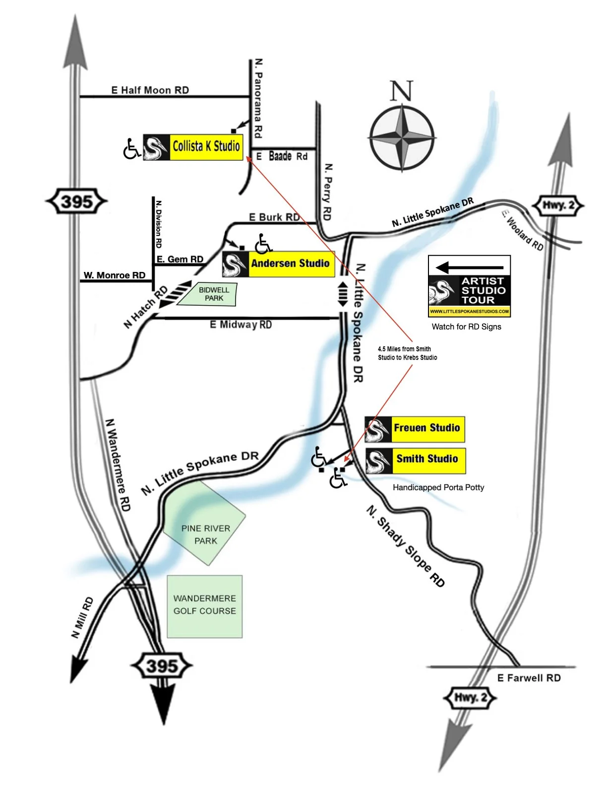 Little Spokane  Studio Tour Map