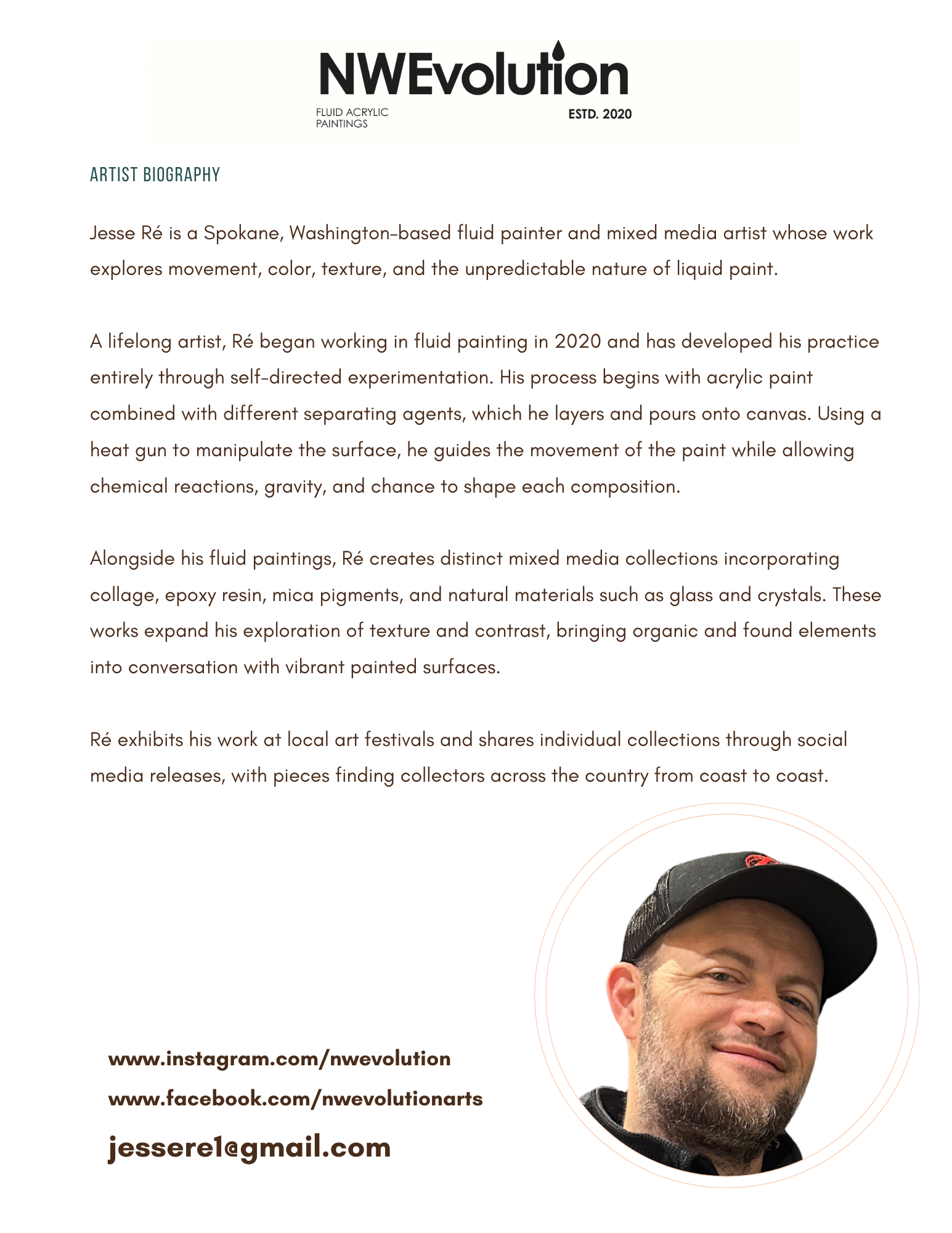 Jessie Re bio and artist statement.