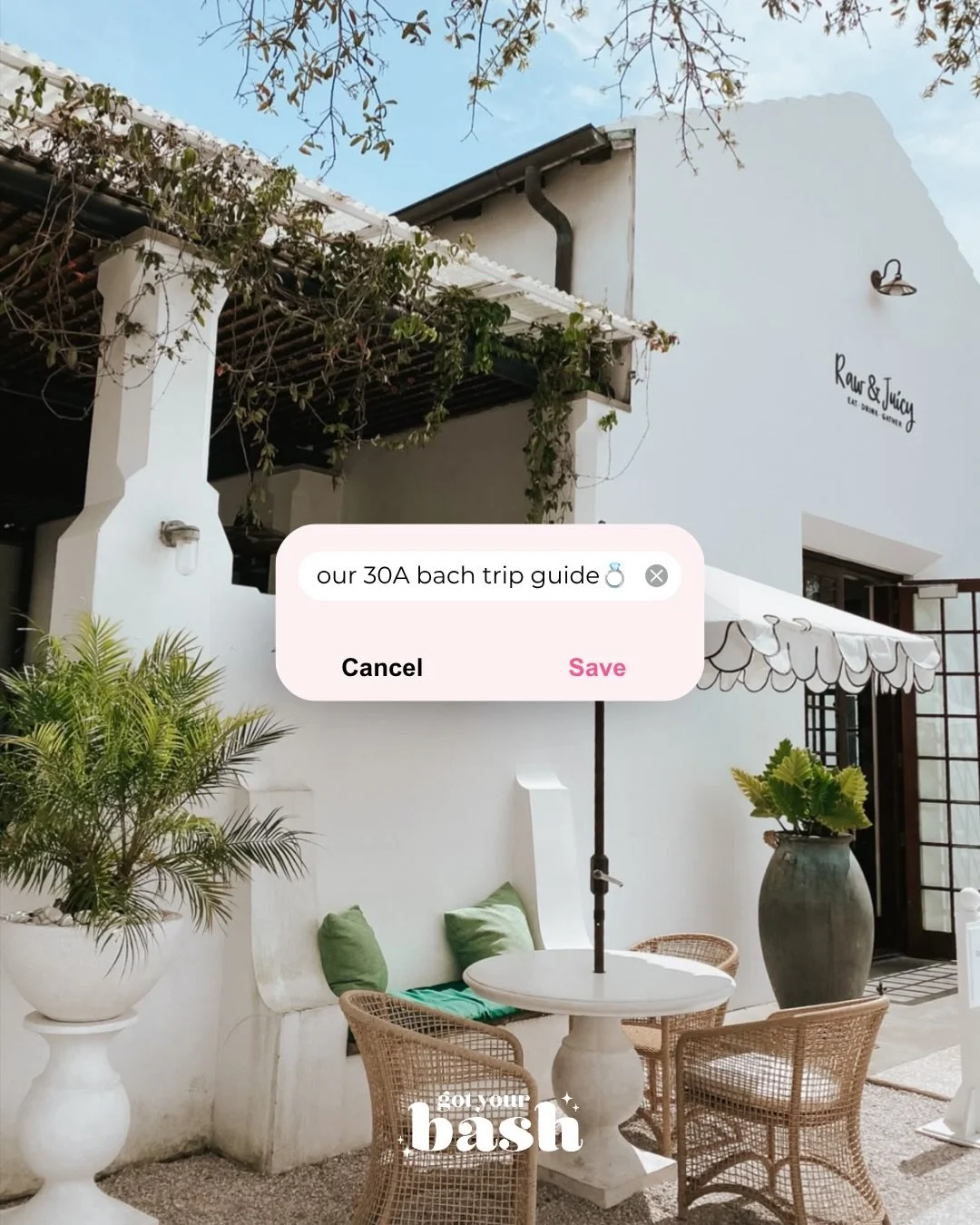PSA: 30A should be on every bride&rsquo;s radar. 🌊 

Swipe for our full guide to the most aesthetic bachelorette destination on the Gulf Coast and then let us plan the whole thing for you.🥂 

📩 Click the link in our bio &mdash; 30A bach, incoming.