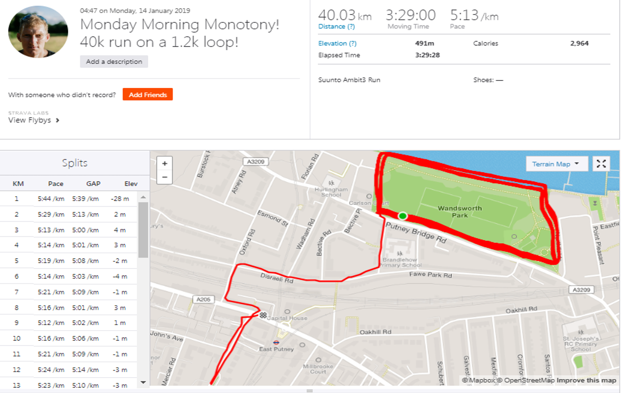 One of the hardest runs that I did during the month was to test my mental strength by running 40km around a 1.2km loop in my local park. And then off to Costa to get a hazelnut latte for my Catherine and a babycino for Rosie!