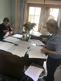 My team were responsible for a huge amount during my attempt. Here they are organising some of the paperwork for the route