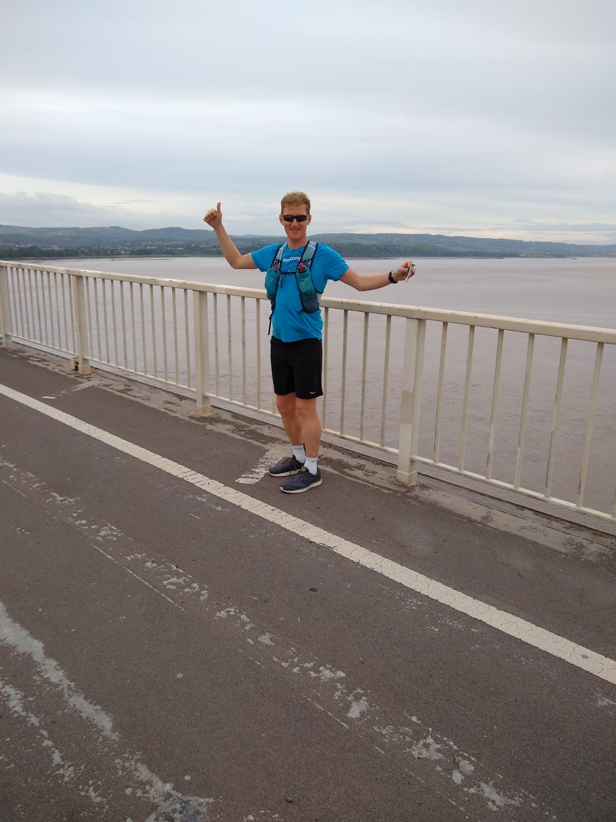 James Williams on the Severn Bridge as Part of LEJOG World Record Attempt (for JamesRunsFar.com).jpg