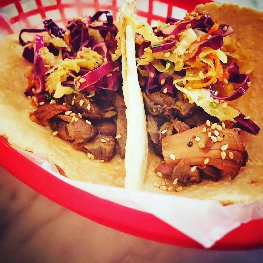 Pork Adobo Tacos with Sesame Slaw