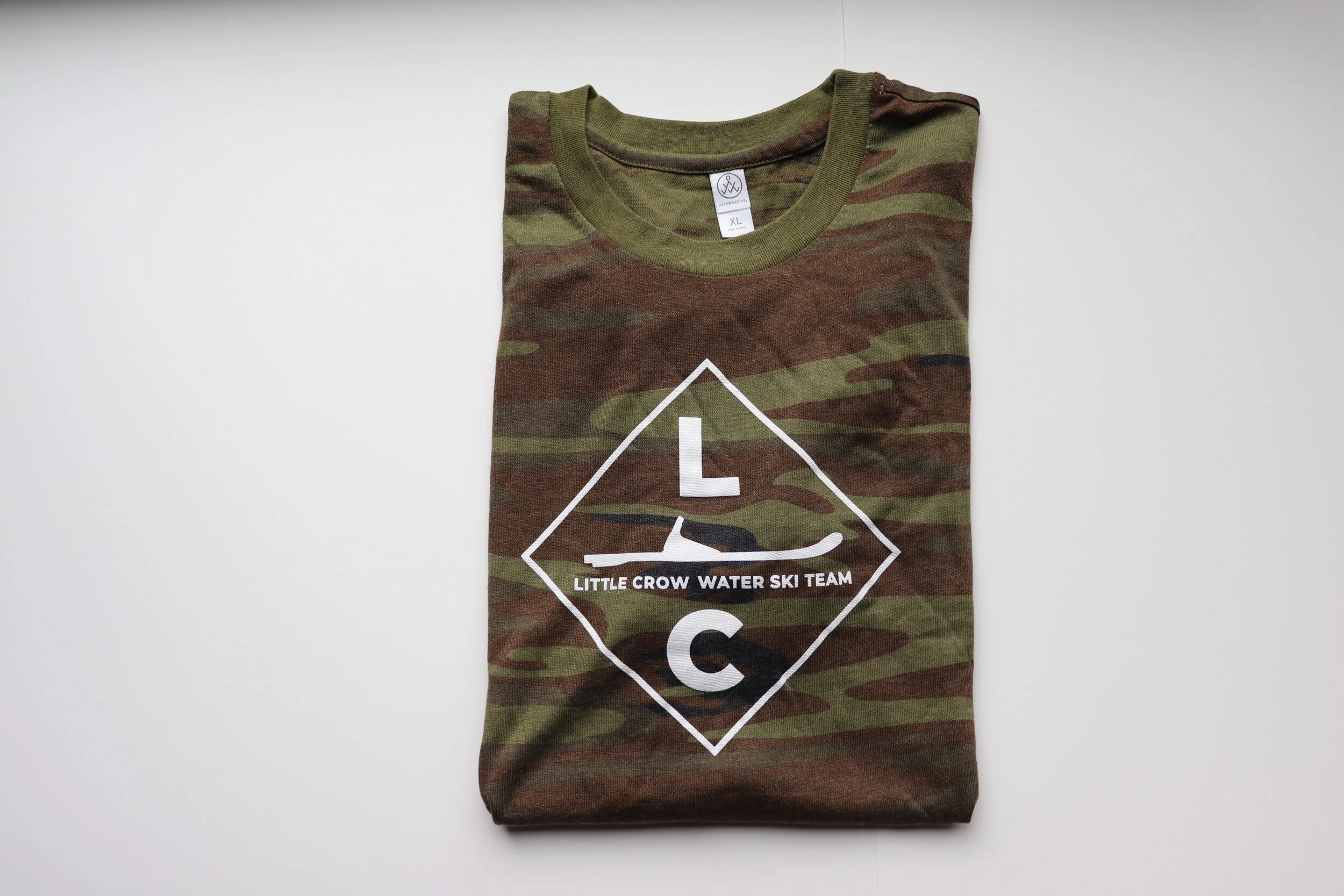 Little Crow Camo Canva Tee Shirt Folded.JPG