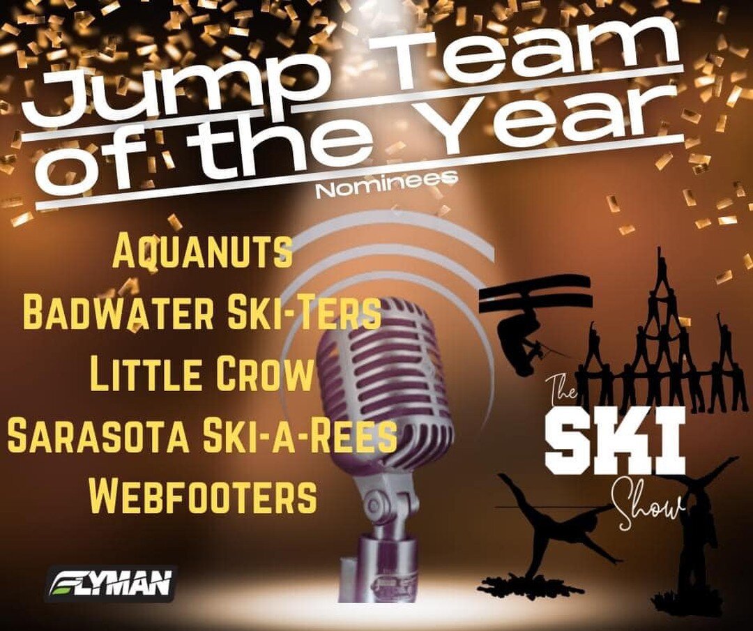 Little Crow has been nominated for five different awards this year by the Ski Show Podcast:

💦 Jump Team of the Year
💦 Barefooter of the Year, @zylstra_89 
💦 Most Entertaining Skit, Kevin Felien
💦 Best Base, Ryan Ruhl
💦 Beat Barefoot Act, Guinne