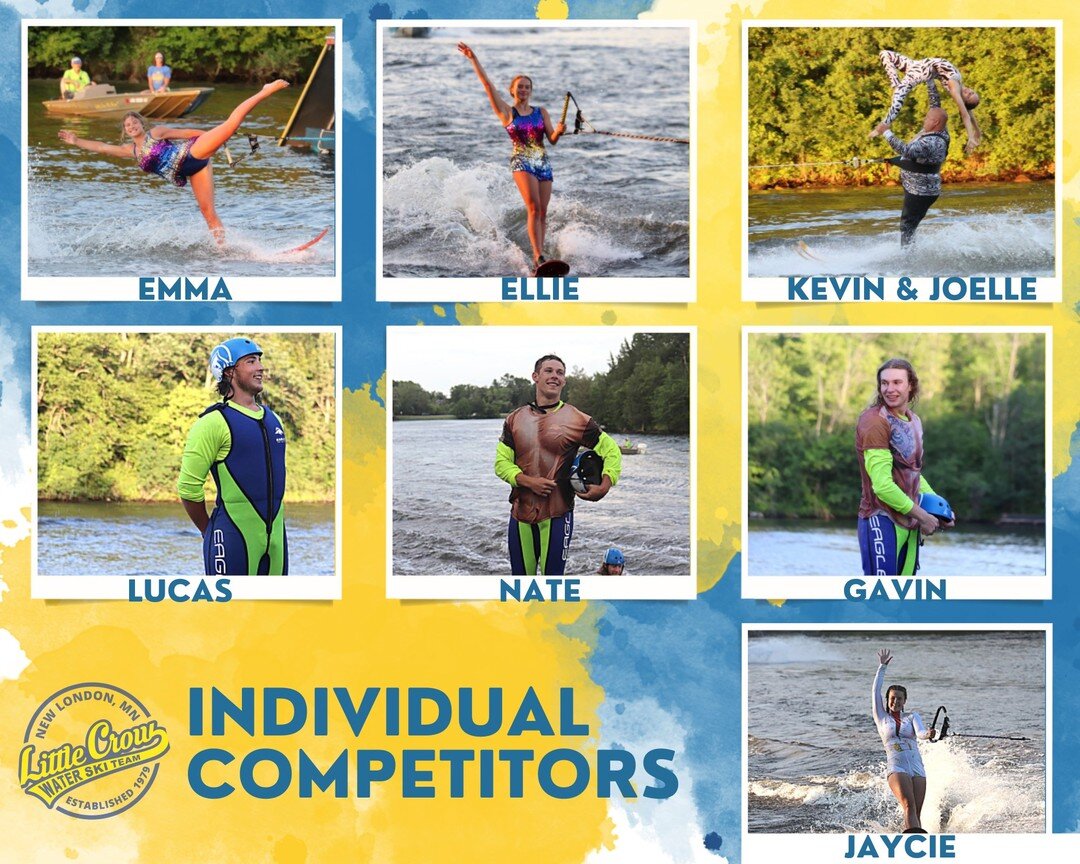 The Midwest Regional Show Ski Competition starts Friday with individual events. We'd like to wish our LCST individual skiers the BEST of luck!! We are so proud of all of their hard work - they are all amazing! 

Below is the running order for Friday 