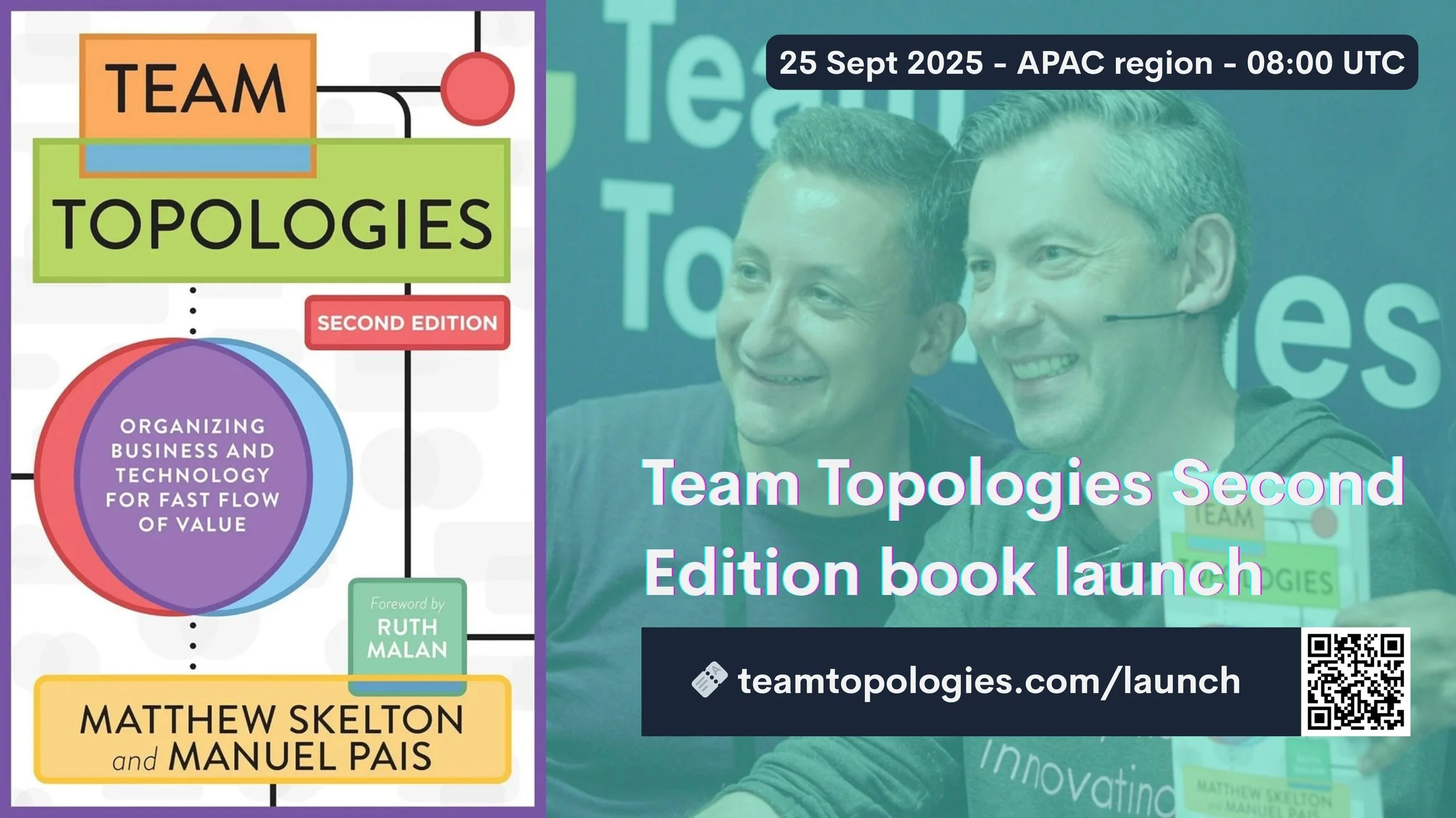 Team Topologies Second Edition book launch - meet the authors and discover success stories. APAC region