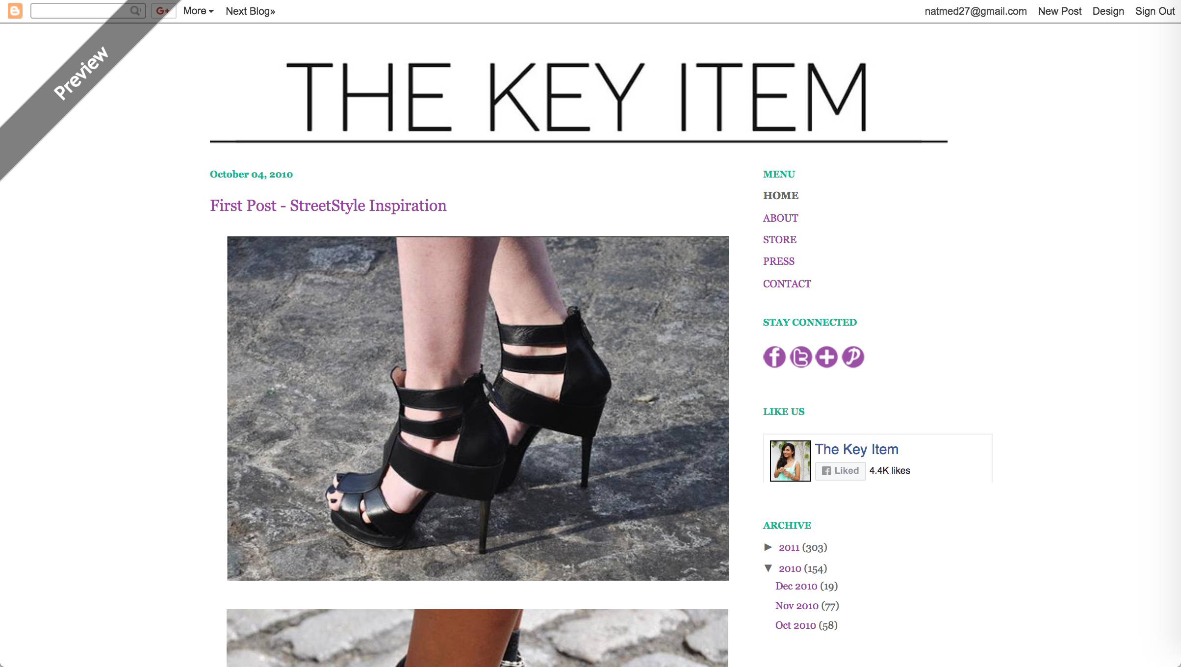 El primer diseño de The Key Item y su primer post