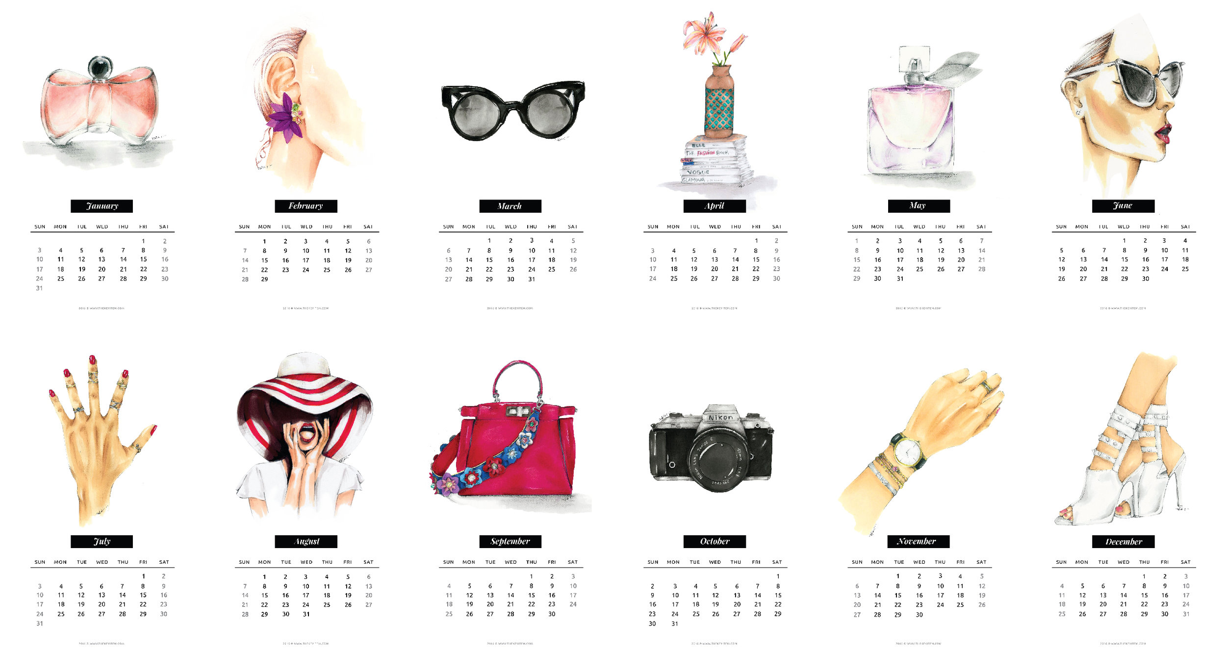 Calendario Ilustrado 2016 Gratis