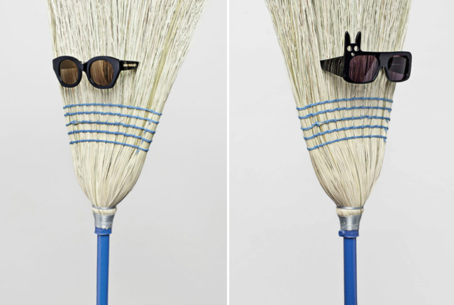 Sunglasses on a broom