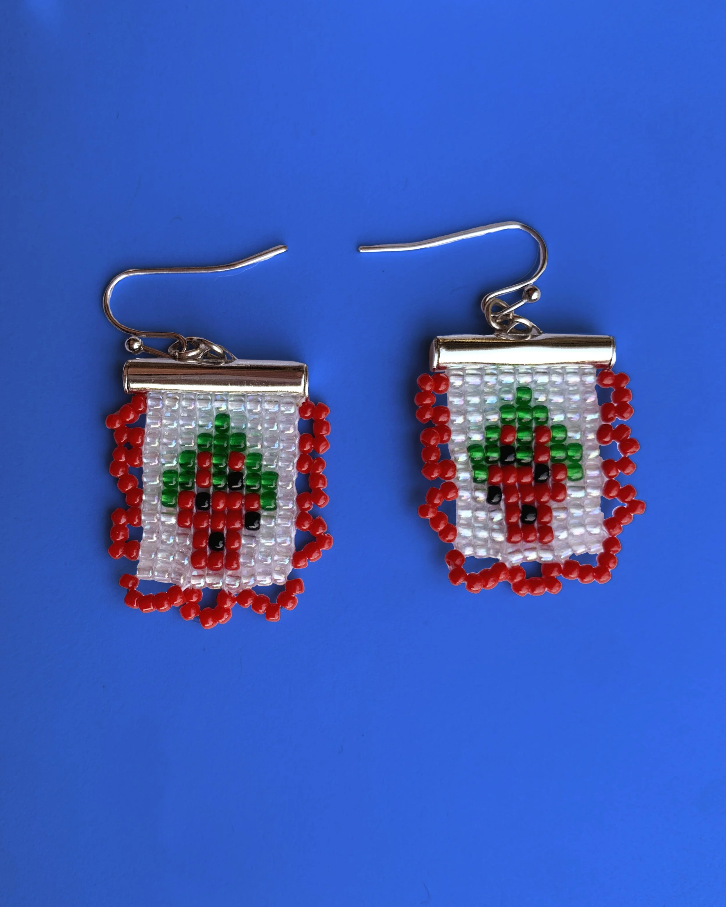 Beaded Strawberry Frill Earrings