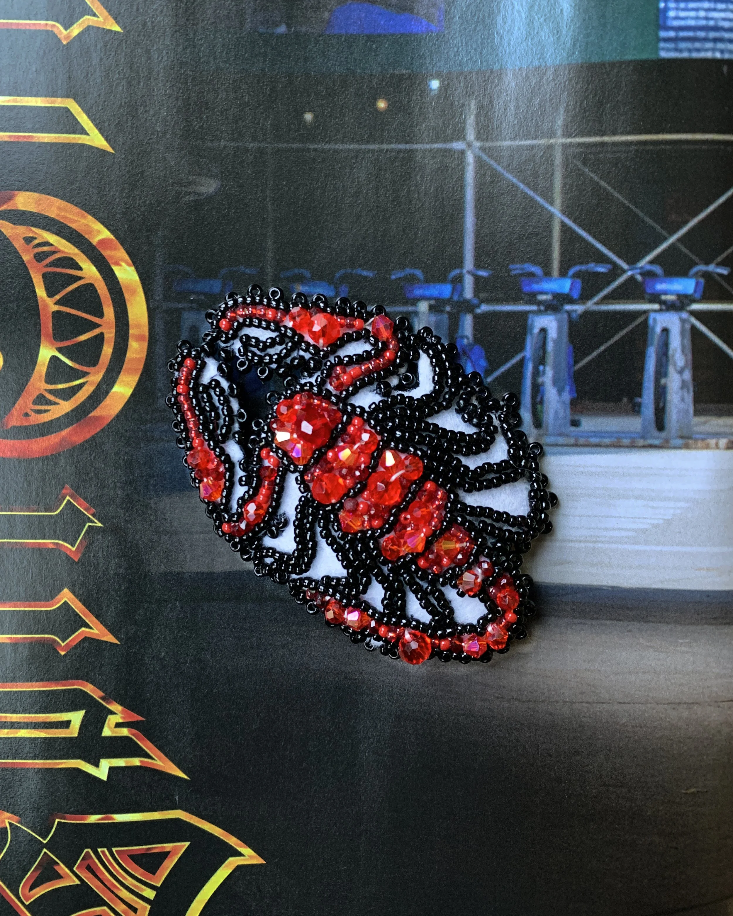 Beaded Scorpion Brooch