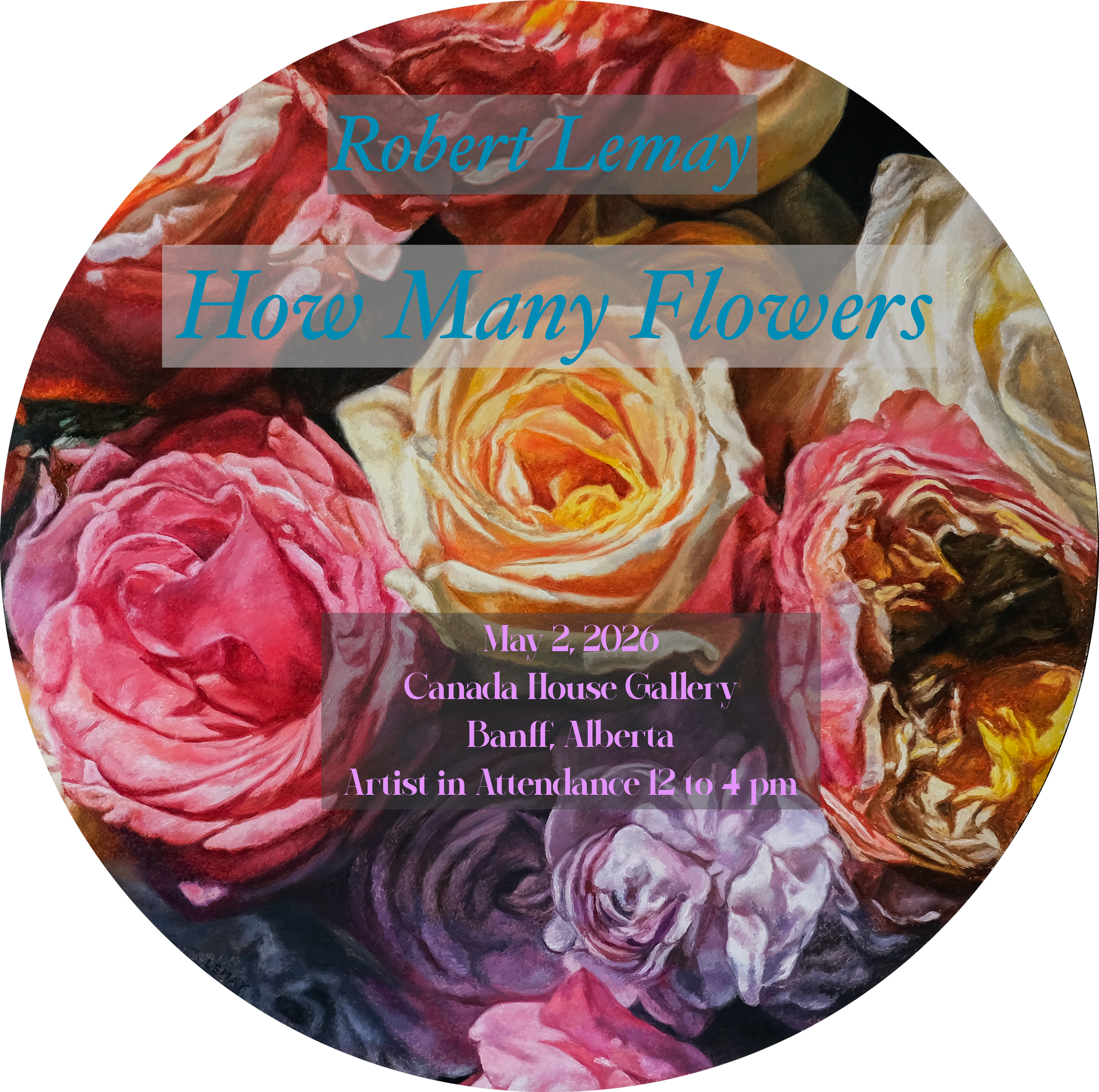 invitation to ROBERT LEMAY art show in Banff at Canada House Gallery