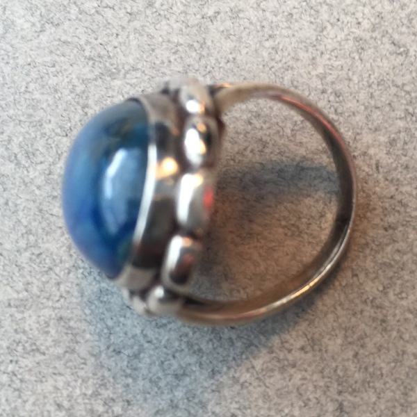Georg Jensen Sterling Silver and Lapis Lazuli Ring, No. 19 - Gallery925