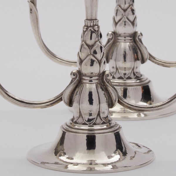 Pair of Sterling Silver Gorham Mid-Century Candelabra by Donald ...