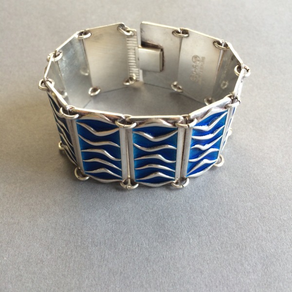 Blue & Silver Piano Wire Bracelet - Detroit Institute of Arts
