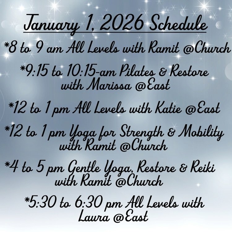 Thursday the schedule of classes is even better! See you on the mat at the studios!!