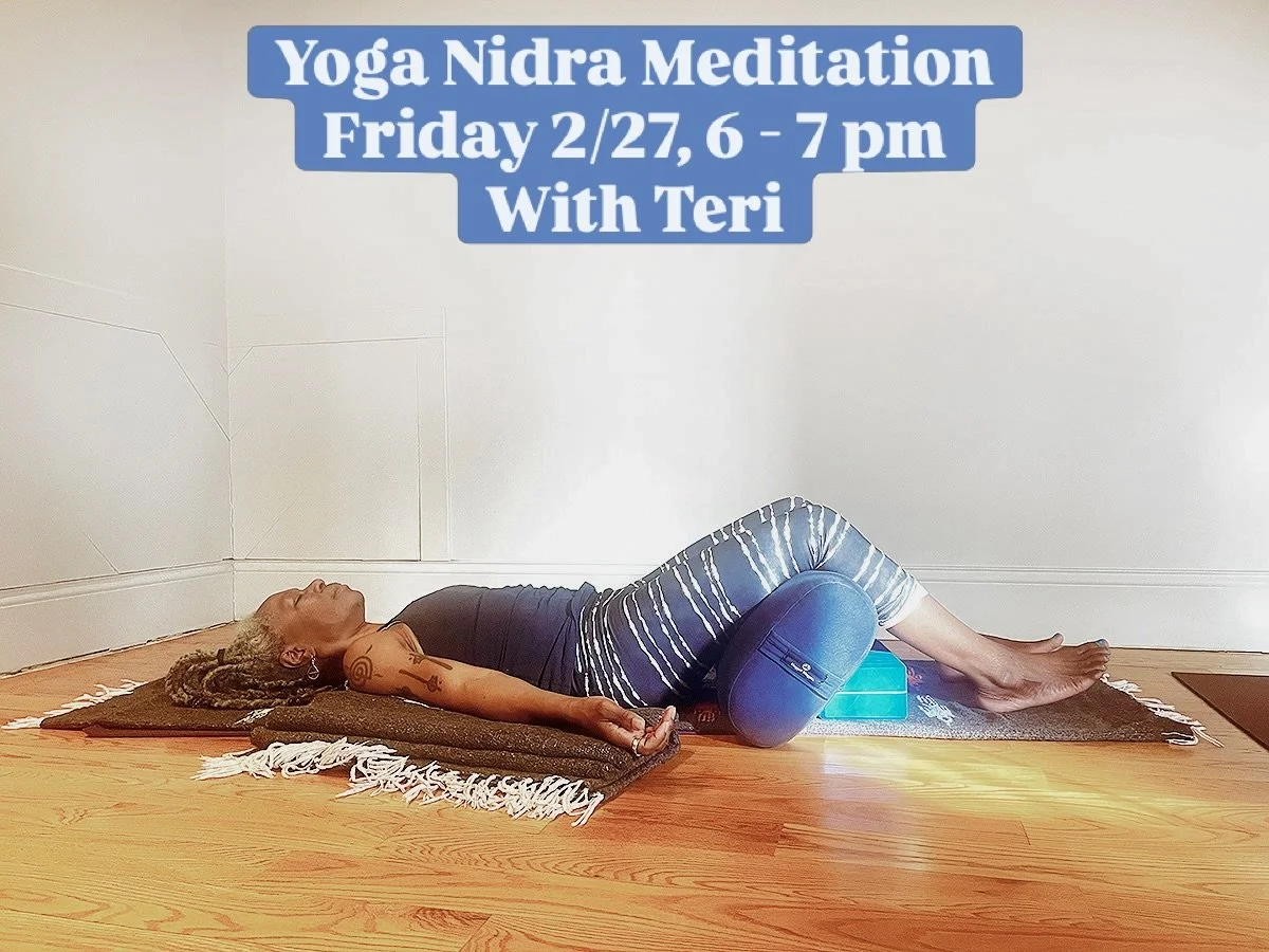 Special treat this Friday Yoga Nidra Meditation with Teri 6 - 7 pm at Jaya East! 

Expect to be expertly guided into a calm grounded state of being.🙏🏽

Please sign up in advance so we know to expect you!