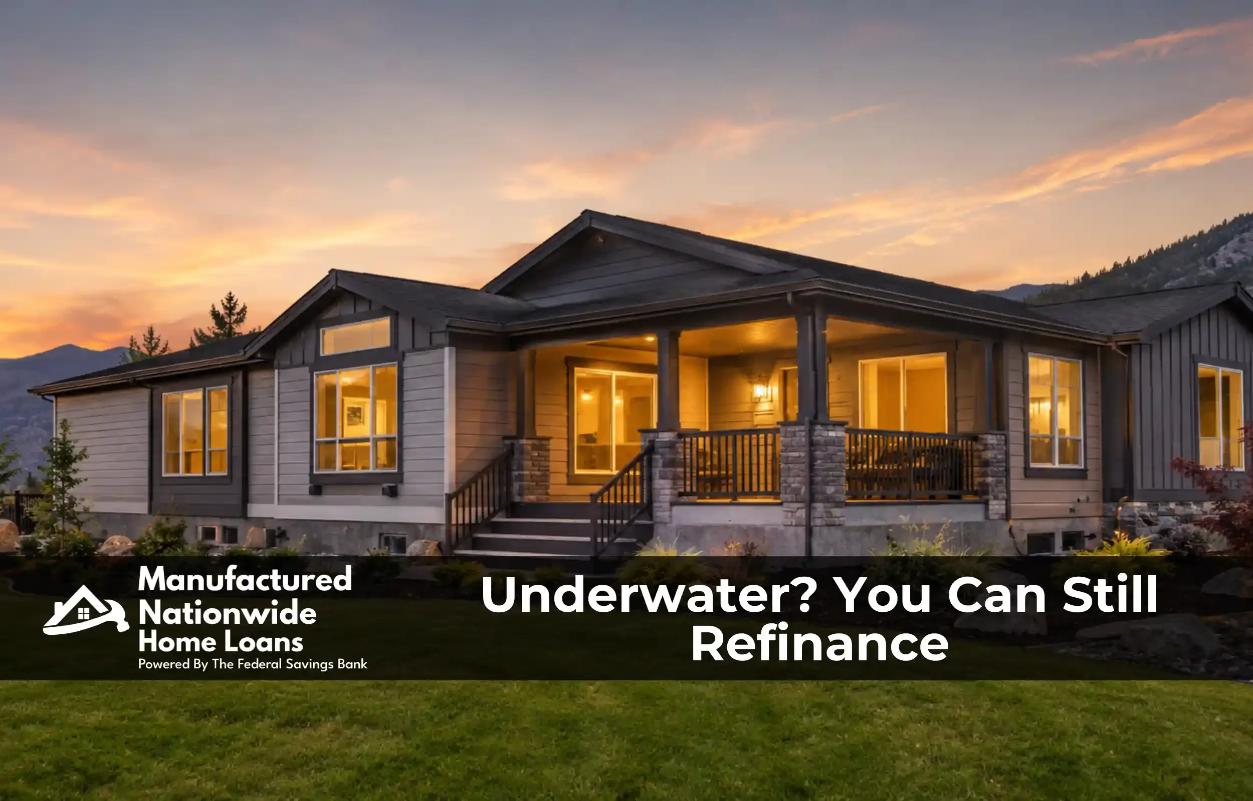 A well-maintained manufactured home on owned land, representing VA IRRRL refinancing available even when a veteran owes more than the home is worth, from ManufacturedNationwide.com