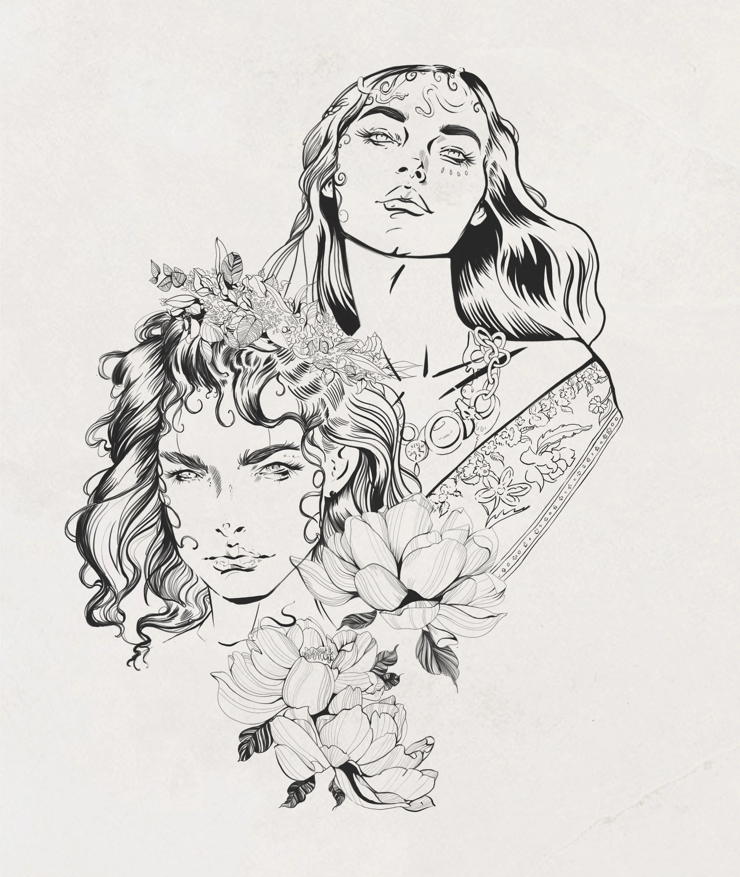 The twin Gods black & white