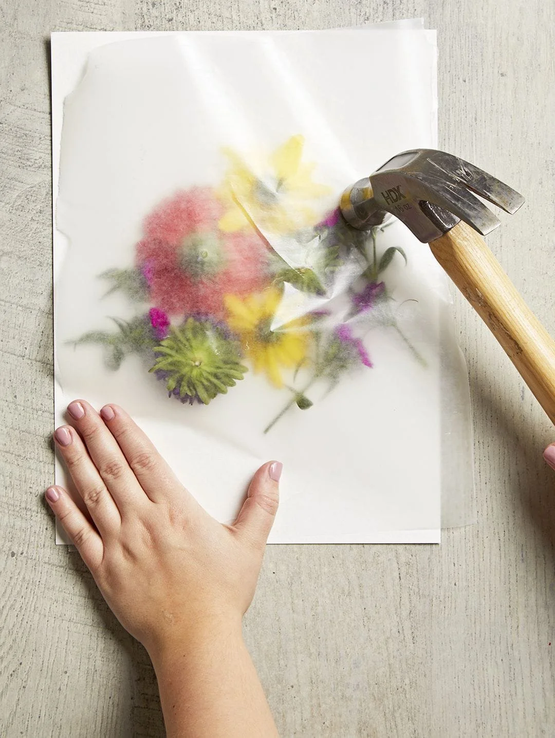 Flower Hammering w/ Petals and Pages