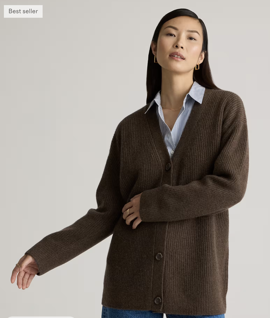 Mongolian Cashmere Oversized Boyfriend Cardigan Sweater