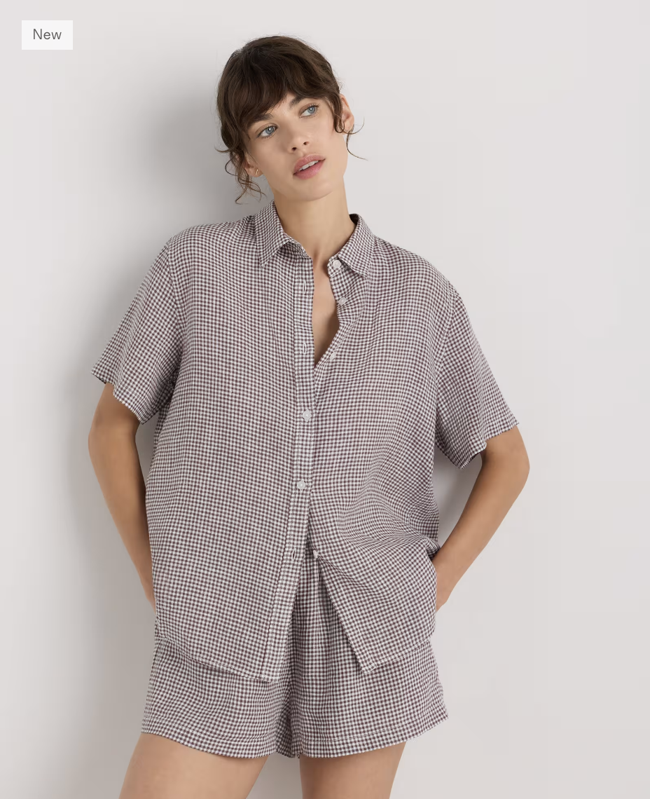 100% European Linen Shorts Pajama Set
