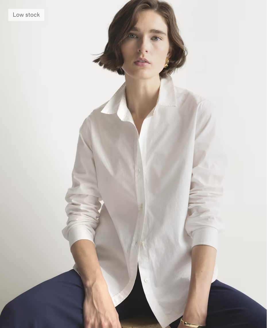 100% Organic Cotton Poplin Long Sleeve Shirt