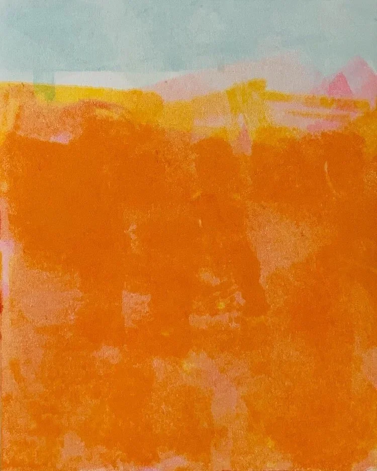 Creamsicle Dream, 15 x 11, monotype — SOLD