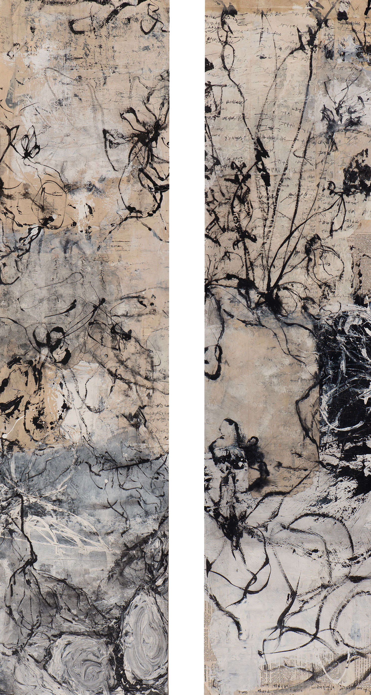 Sogetsu Dance #1 & 2, 49 x 13, $1800 each —  (Inquire)